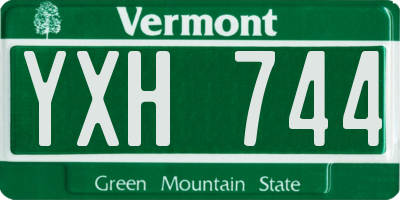 VT license plate YXH744