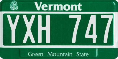 VT license plate YXH747