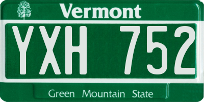 VT license plate YXH752