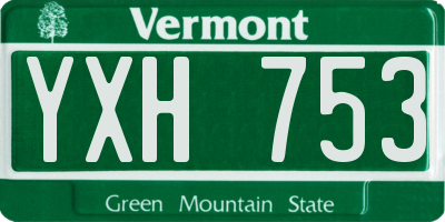 VT license plate YXH753