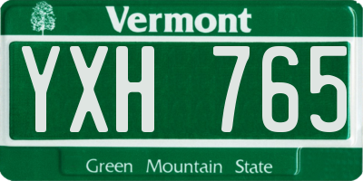 VT license plate YXH765