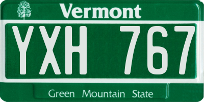 VT license plate YXH767