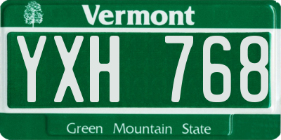 VT license plate YXH768