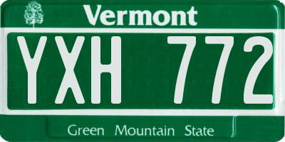 VT license plate YXH772