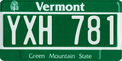 VT license plate YXH781
