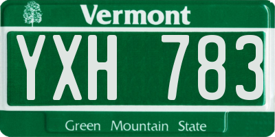 VT license plate YXH783