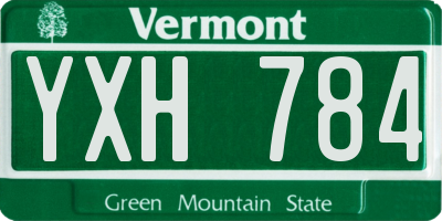 VT license plate YXH784