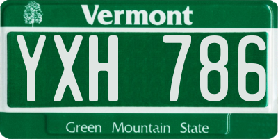 VT license plate YXH786