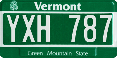 VT license plate YXH787