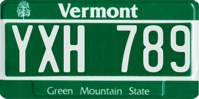 VT license plate YXH789