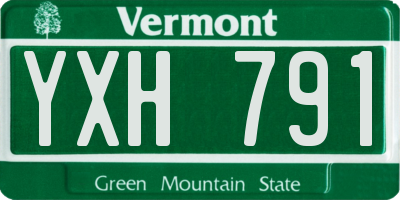 VT license plate YXH791