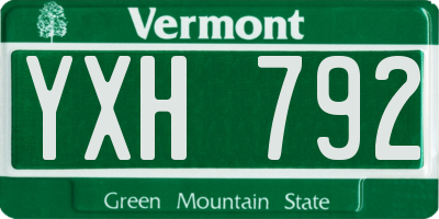 VT license plate YXH792
