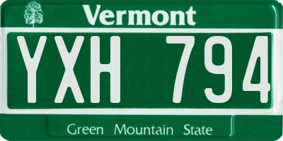 VT license plate YXH794