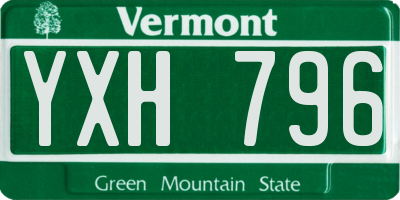 VT license plate YXH796