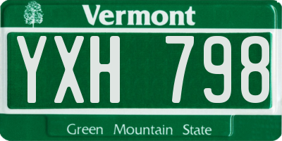 VT license plate YXH798