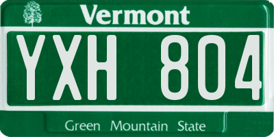VT license plate YXH804