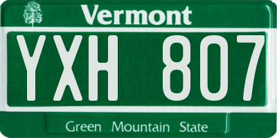VT license plate YXH807