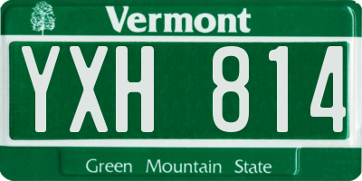 VT license plate YXH814