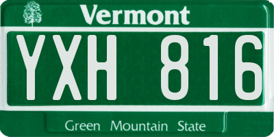 VT license plate YXH816
