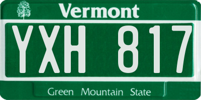 VT license plate YXH817