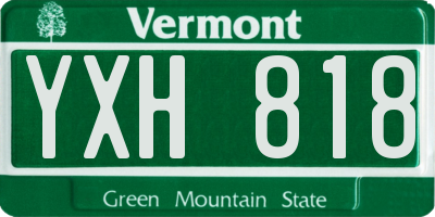 VT license plate YXH818