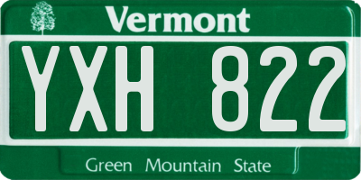 VT license plate YXH822