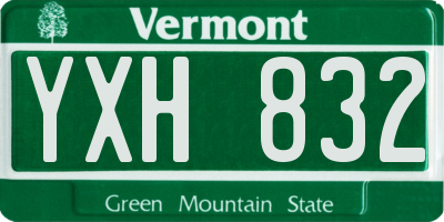 VT license plate YXH832