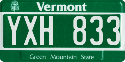 VT license plate YXH833