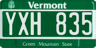 VT license plate YXH835