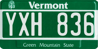 VT license plate YXH836