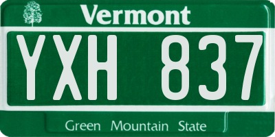 VT license plate YXH837