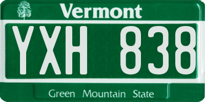 VT license plate YXH838