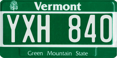 VT license plate YXH840