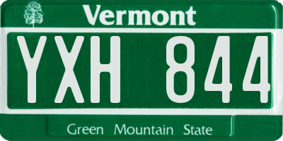 VT license plate YXH844