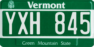 VT license plate YXH845