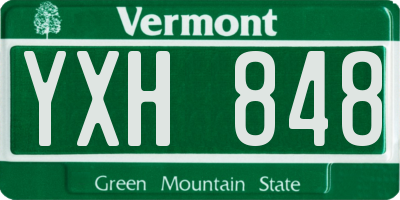 VT license plate YXH848