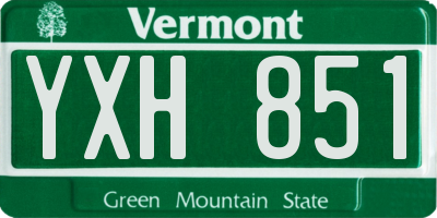 VT license plate YXH851