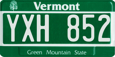 VT license plate YXH852