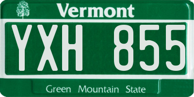 VT license plate YXH855
