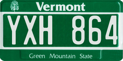 VT license plate YXH864