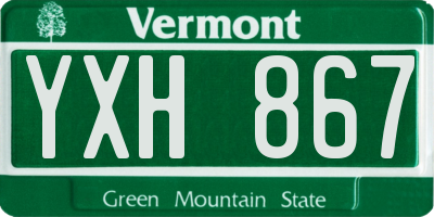 VT license plate YXH867