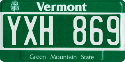 VT license plate YXH869