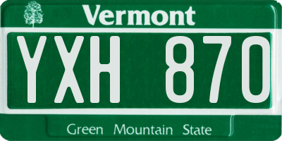 VT license plate YXH870