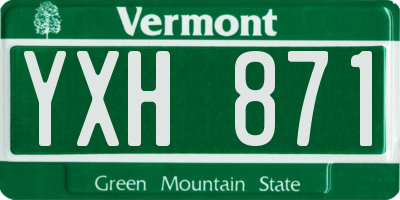 VT license plate YXH871
