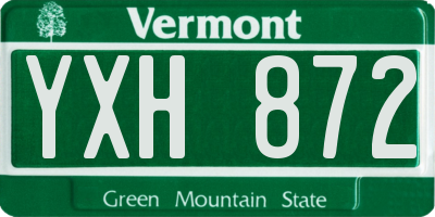 VT license plate YXH872