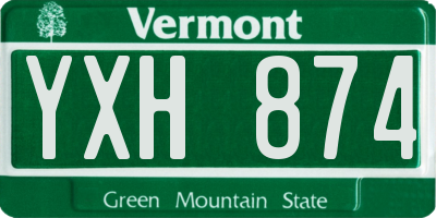 VT license plate YXH874
