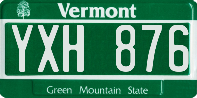 VT license plate YXH876