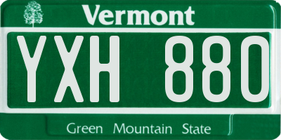 VT license plate YXH880