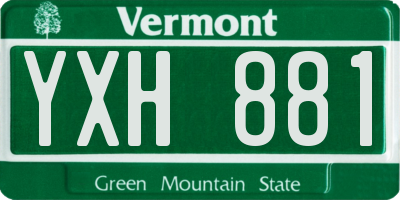 VT license plate YXH881