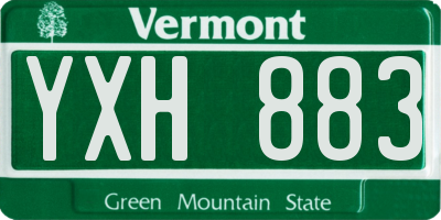 VT license plate YXH883